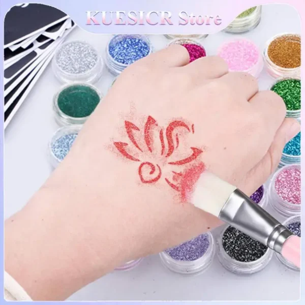 Semi-permanent Small Tattoo 24 Glitter Colors Sets