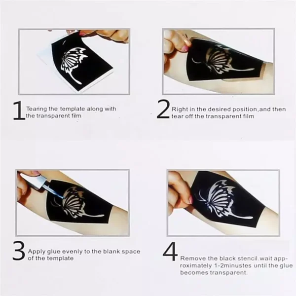 Semi-permanent Small Tattoo 24 Glitter Colors Sets - Image 6