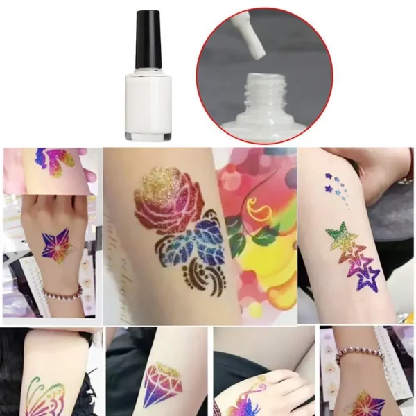 Semi-permanent Small Tattoo 24 Glitter Colors Sets - Image 4