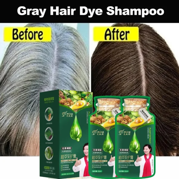 Pure Natural Herbal Hair Dye Shampoo– 5-Minute Color Transformation - Image 2