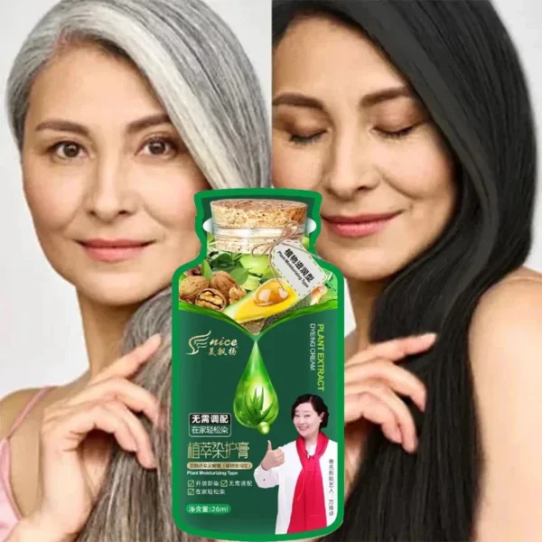 Pure Natural Herbal Hair Dye Shampoo– 5-Minute Color Transformation - Image 3