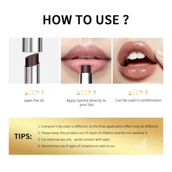 Black Honey Lipstick – Long-Lasting, Moisturizing & Naturally Plumping - Image 4