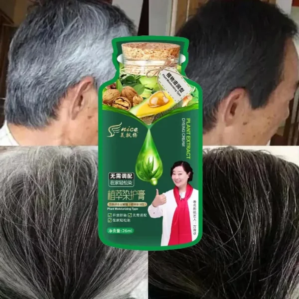 Pure Natural Herbal Hair Dye Shampoo– 5-Minute Color Transformation - Image 4
