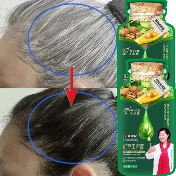 Pure Natural Herbal Hair Dye Shampoo– 5-Minute Color Transformation