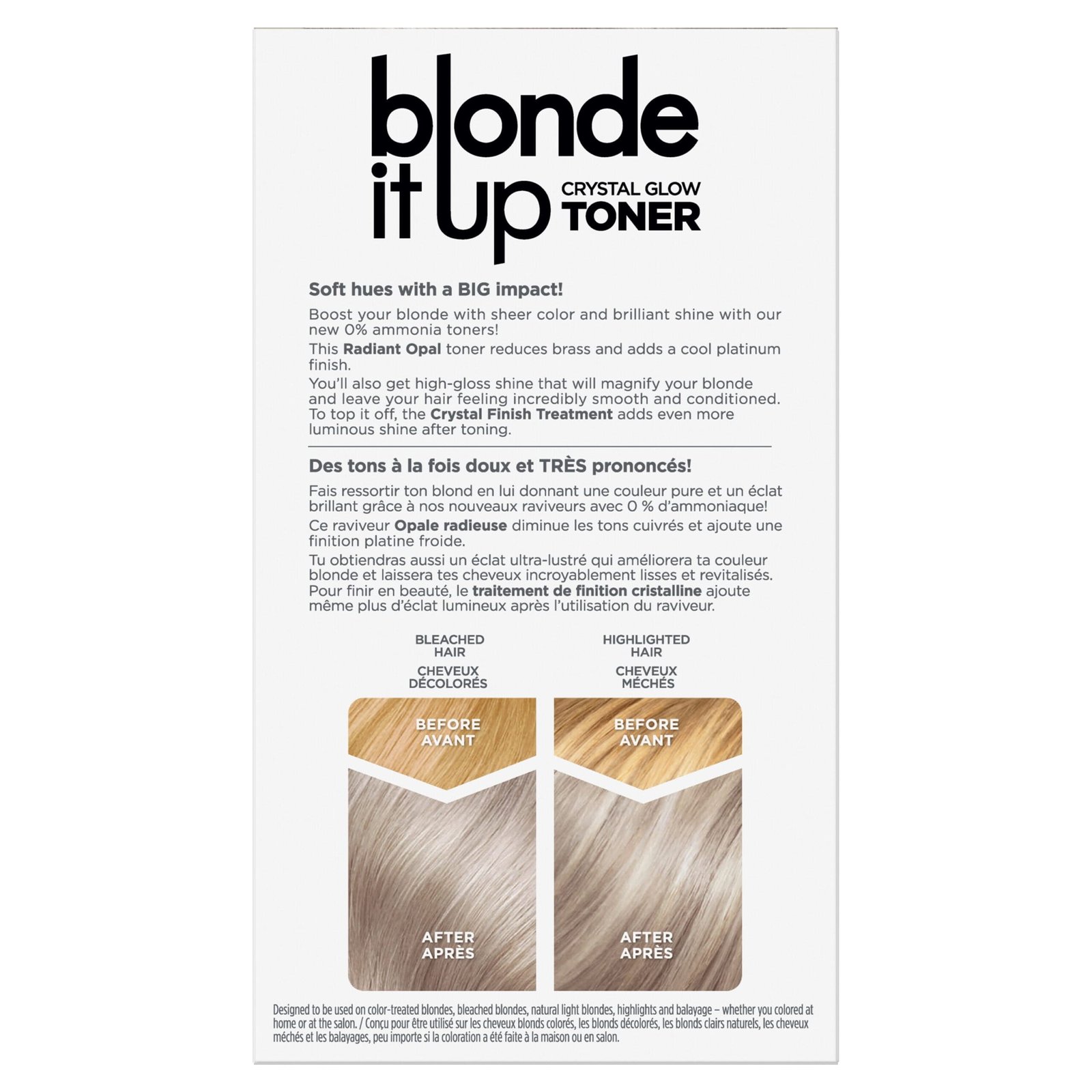 Blonde It up Semi-Permanent Hair Dye, Crystal Glow Toner Hair Color, Radiant Opal, 1 Application - Image 2