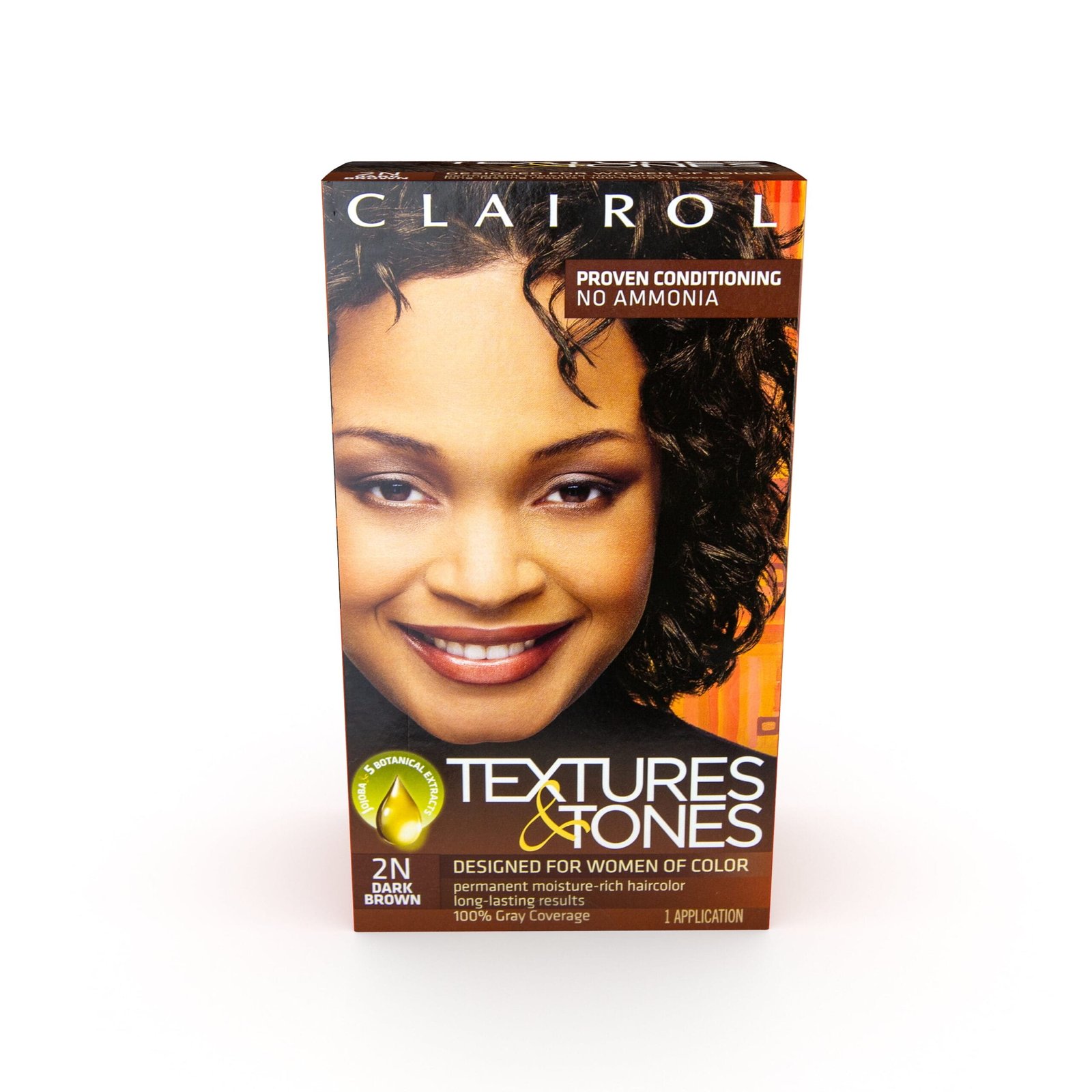 (3 Pack) Textures & Tones Hair Dye Ammonia-Free Permanent Hair Color Creme, 2N Dark Brown, 1 Application - Image 2